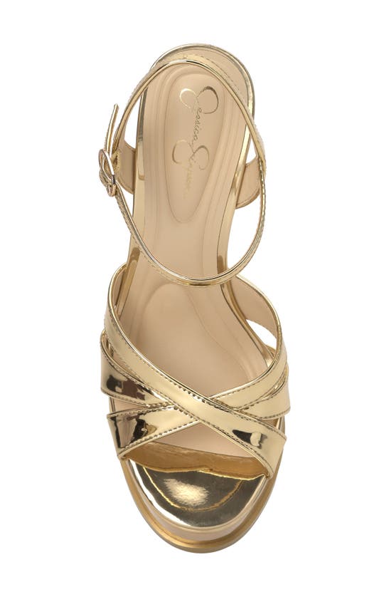 Shop Jessica Simpson Giddings Platform Sandal In Gold