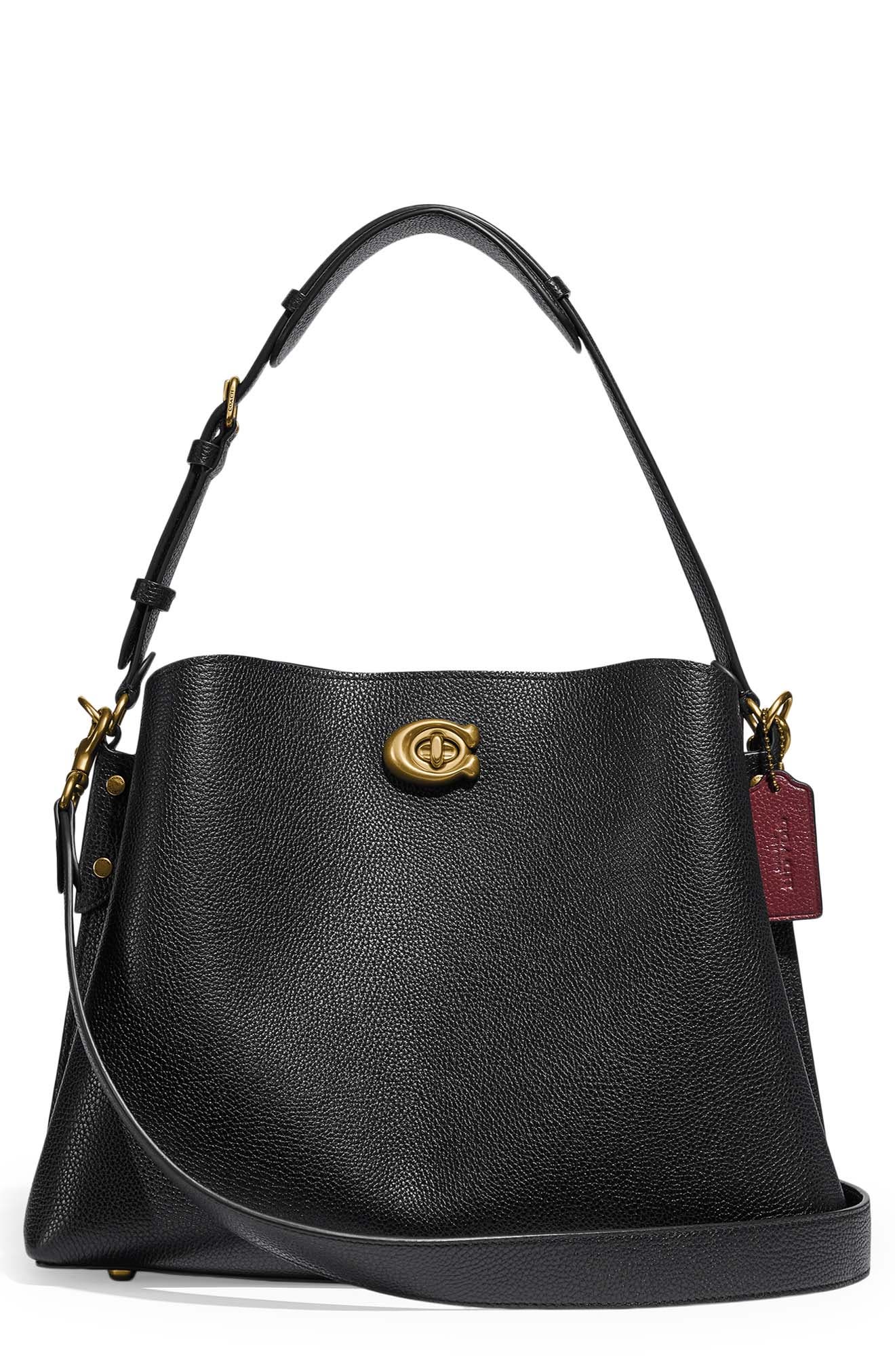 coach pebbled leather shoulder bag