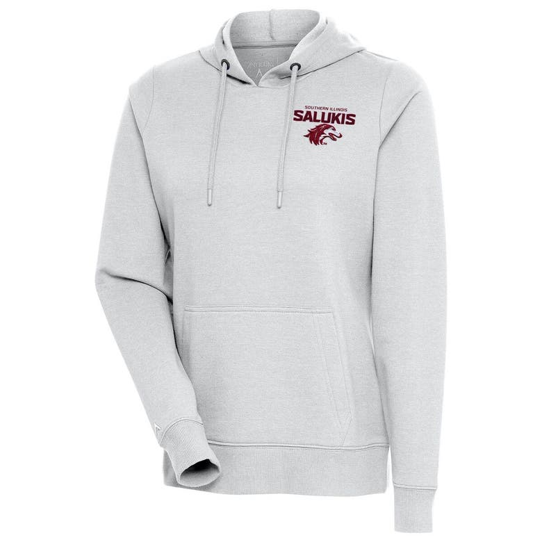 Shop Antigua Heather Gray Southern Illinois Salukis Action Pullover Hoodie