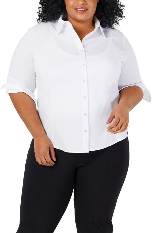 Button-Front Shirt in White