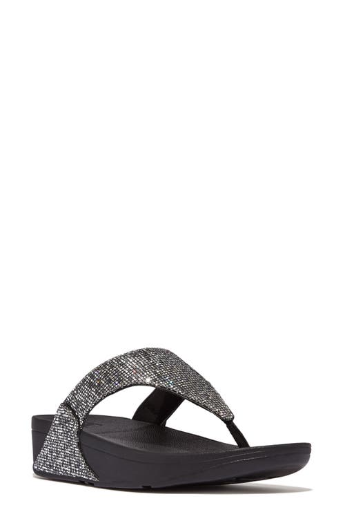 Shop Fitflop Lulu Glitter Flip Flop In Silver