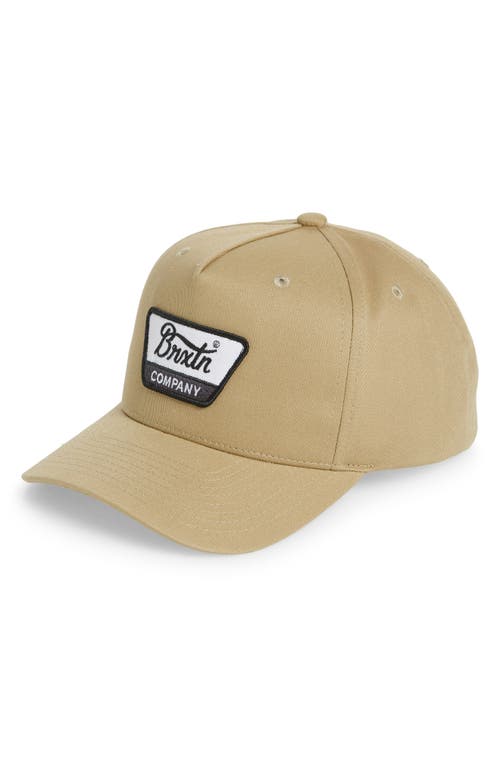 Brixton Linwood Snapback Baseball Cap In Khaki/black/white