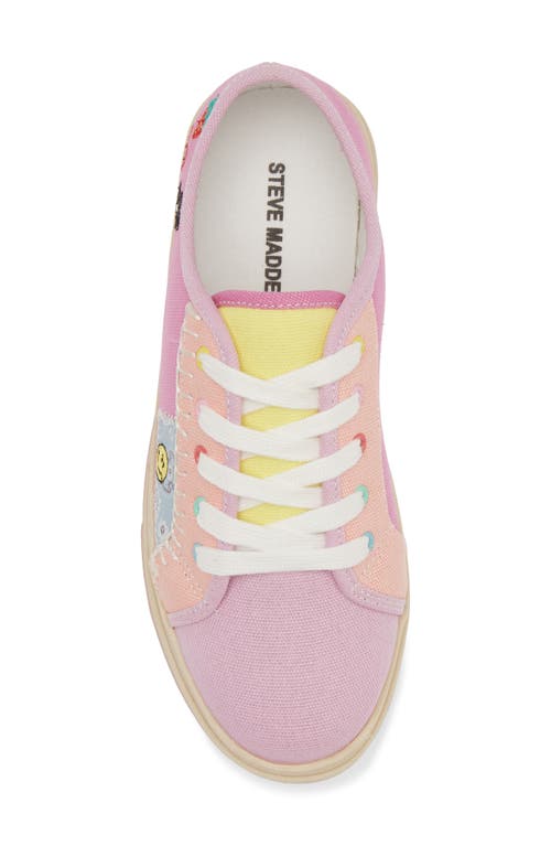 Shop Steve Madden Kids' Maples Patchwork Sneaker In Pink Pastel Multi