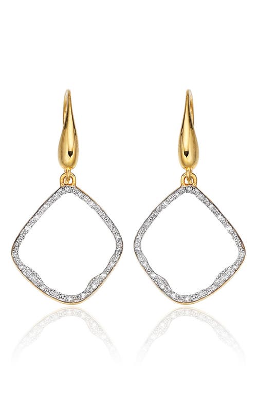 Monica Vinader Riva Diamond Hoop Drop Earrings in Yellow Gold at Nordstrom