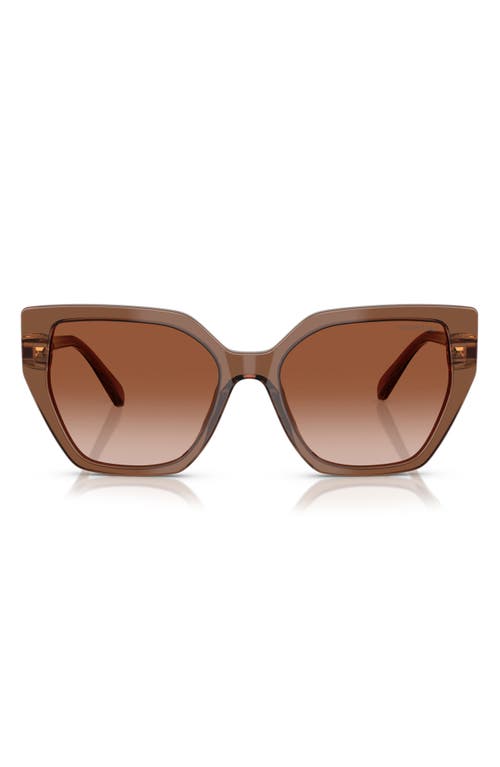 Swarovski Constella 56mm Polarized Irregular Sunglasses In Brown Gradient