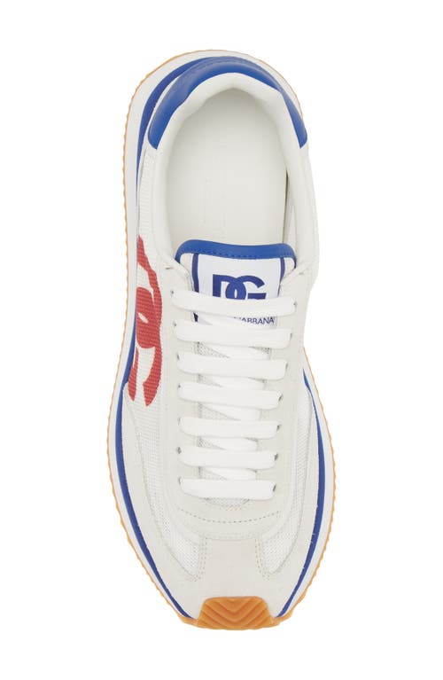 Dolce & Gabbana Cushion Low-top Sneakers Featuring Contrasting Elements In White/electric Blue/red