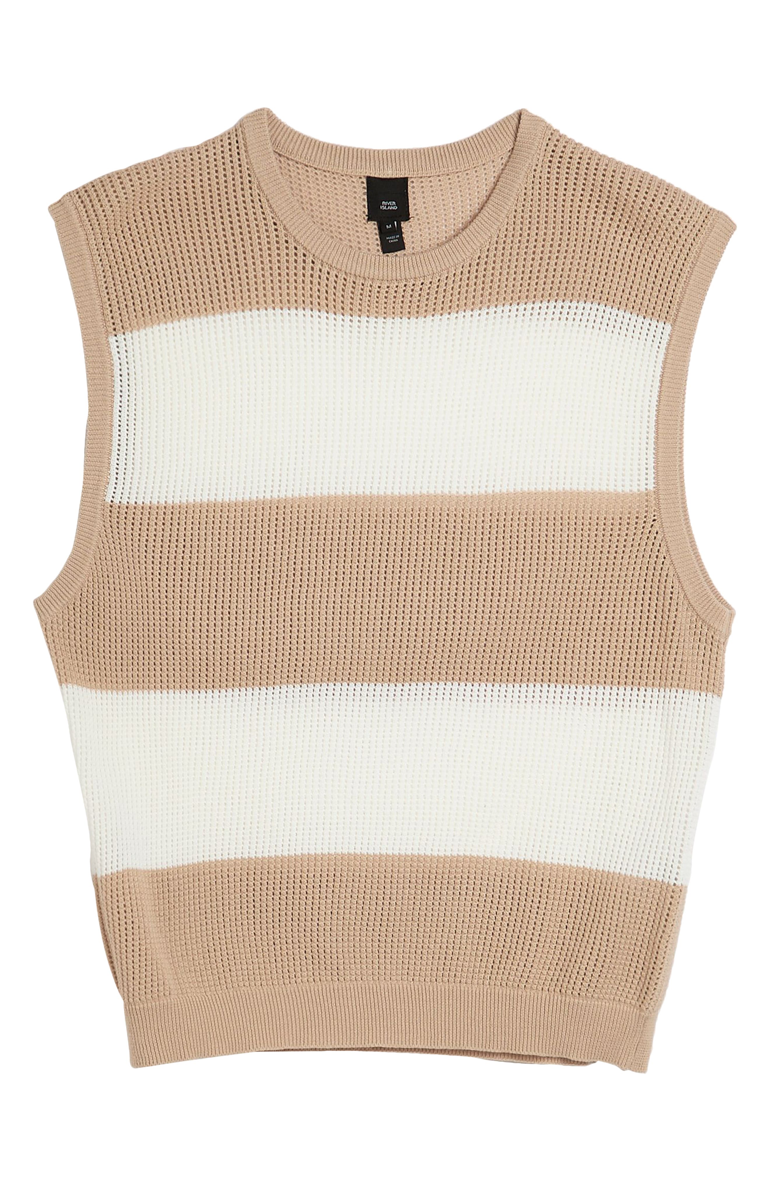 River Island Stripe Mesh Knit Sweater 