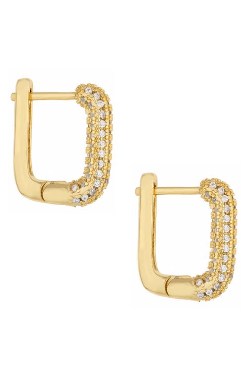 Ettika Pavé Crystal Square Huggie Earrings in Gold at Nordstrom