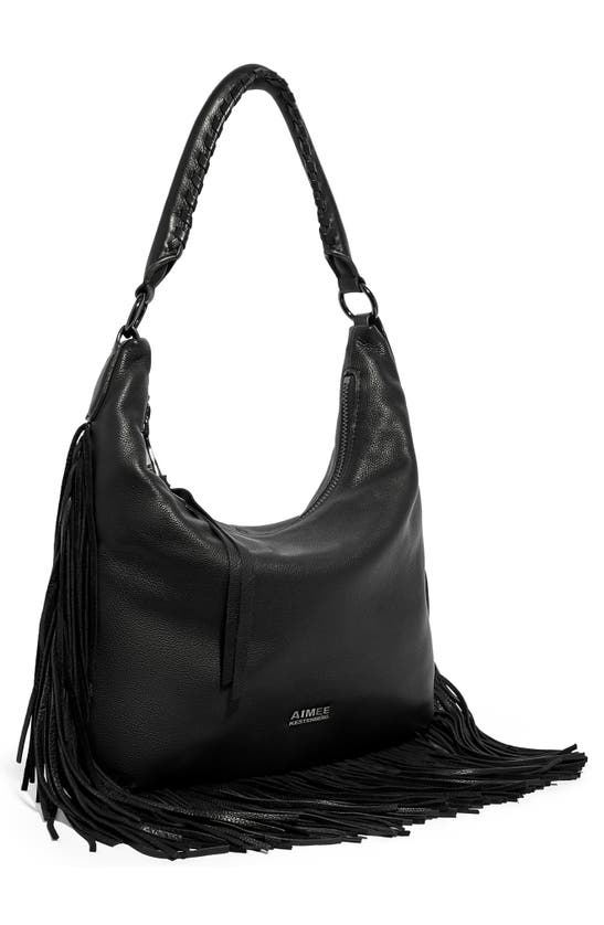Shop Aimee Kestenberg Fringe Benefits Hobo Bag In Black
