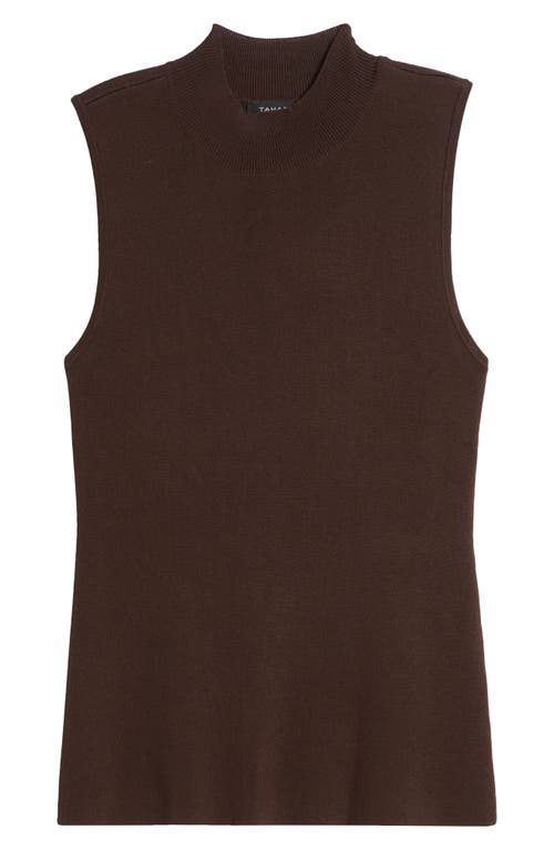 Shop Tahari Asl Sleeveless Mock Neck Top In Espresso