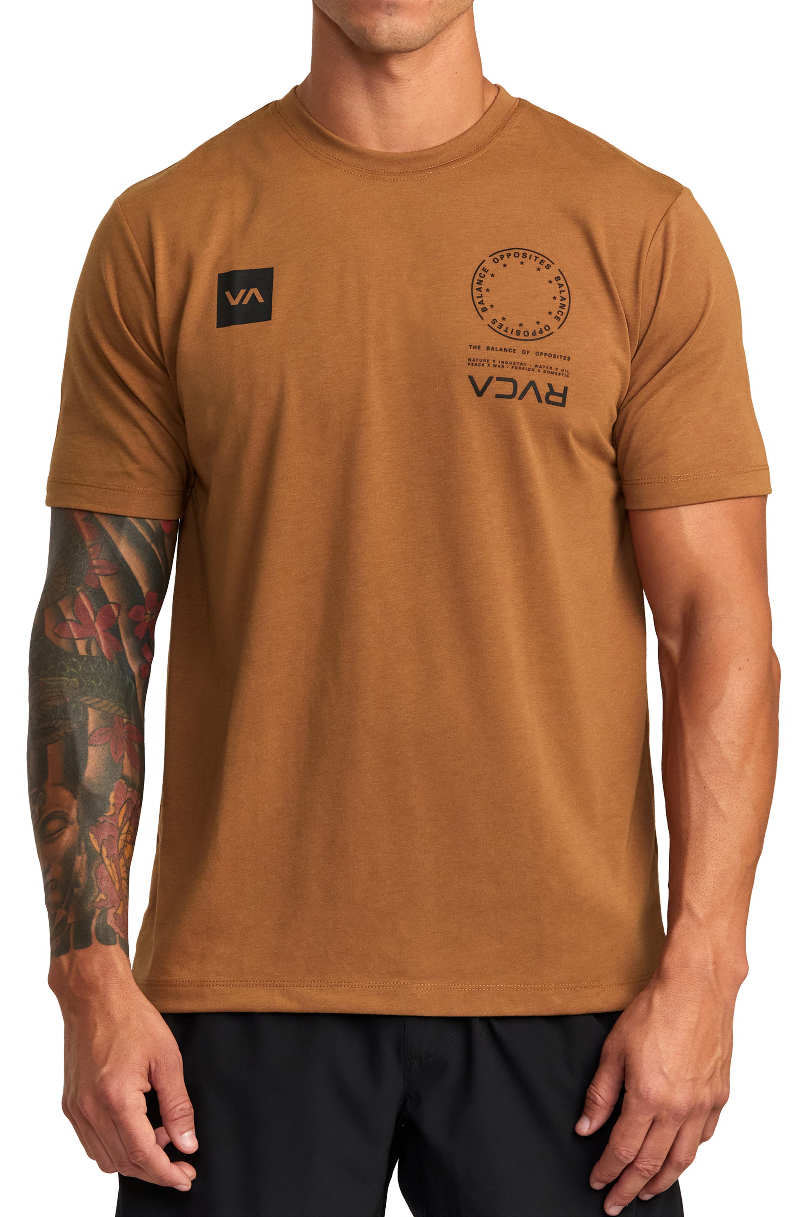 black and brown graphic tee