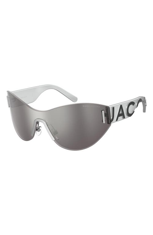 Shop Marc Jacobs 99mm Shield Sunglasses In Silver/silver Mirror