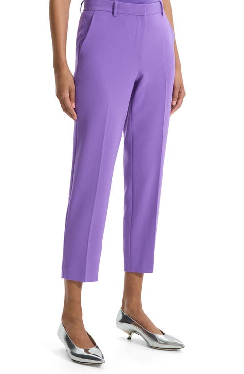 Theory Treeca 4 Admiral Crepe Tailored Crop Trousers In Bright Peony