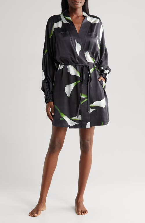 Lunya Washable Silk Robe in Floating Lily Large 