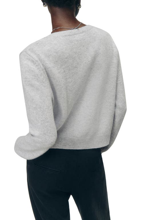 Shop Reformation Clara Cashmere & Wool Crew Cardigan In Light Grey