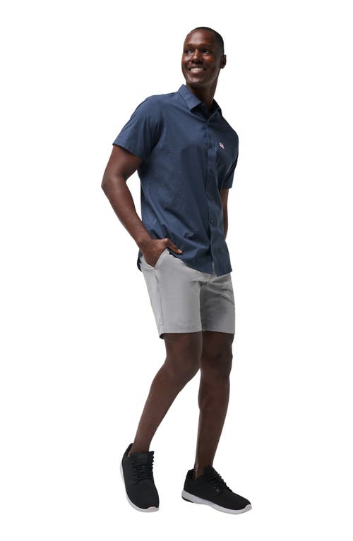 Shop Travismathew Valley Forge Stretch Short Sleeve Button-up Shirt In Total Eclipse