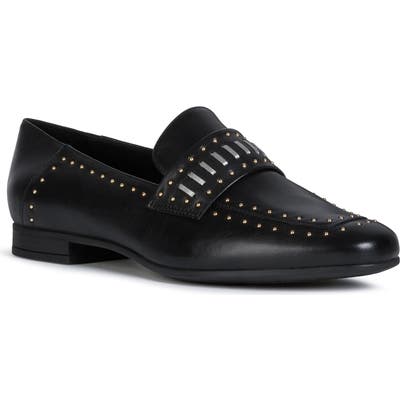 Geox Marlyna Studded Loafer, Black
