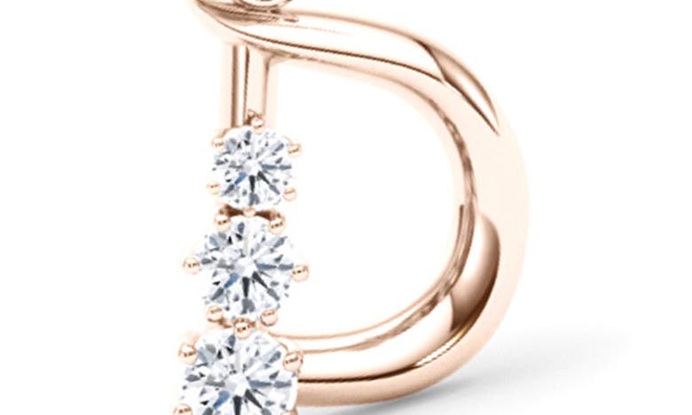 Hautecarat Graduated Lab-created Diamond Initial Letter Pendant Necklace In D - 18k Rose Gold