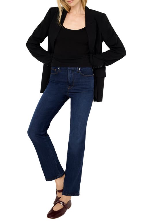 Shop Good American Soft Tech Good Curve High Waist Ankle Straight Leg Jeans In Indigo537