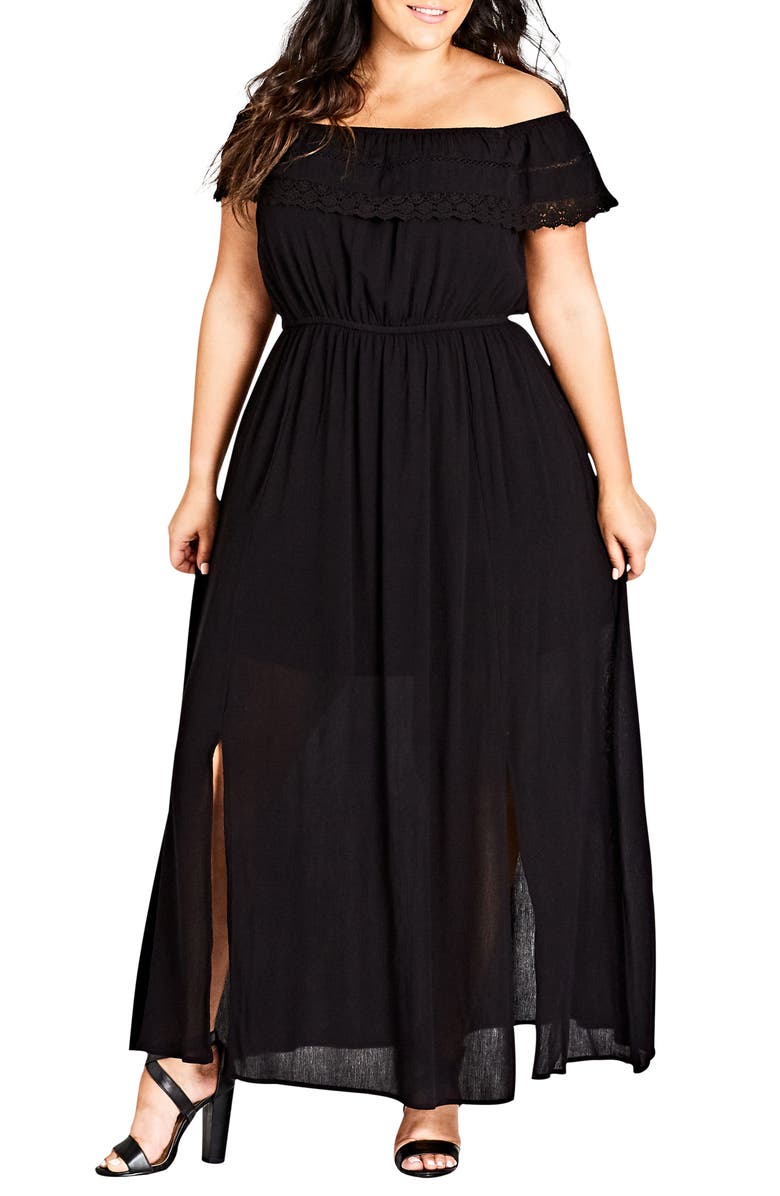City Chic Off the Shoulder Maxi Dress (Plus Size) | Nordstrom