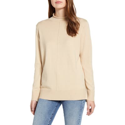 Cotton Emporium Side Slit Sweater, Beige