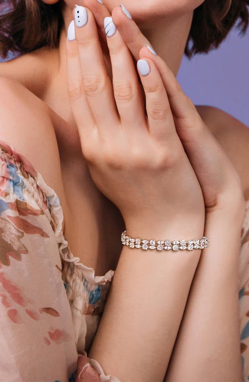 Delmar Lab-created White Sapphire Two-row Bracelet In White