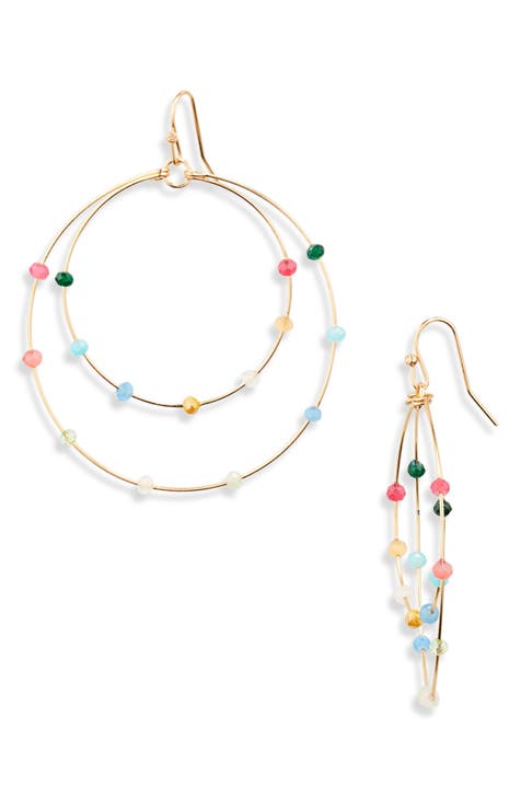 Colorful Bead Orbital Earrings