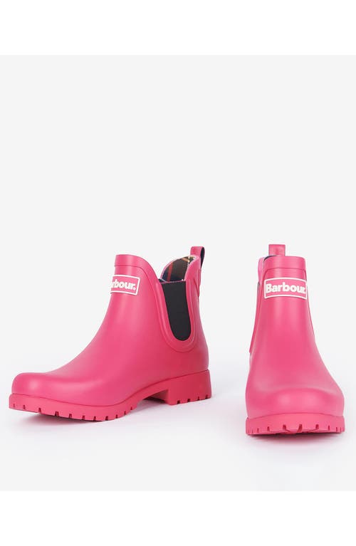 Barbour Wilton Chelsea Rain Boot In Pink Dahlia