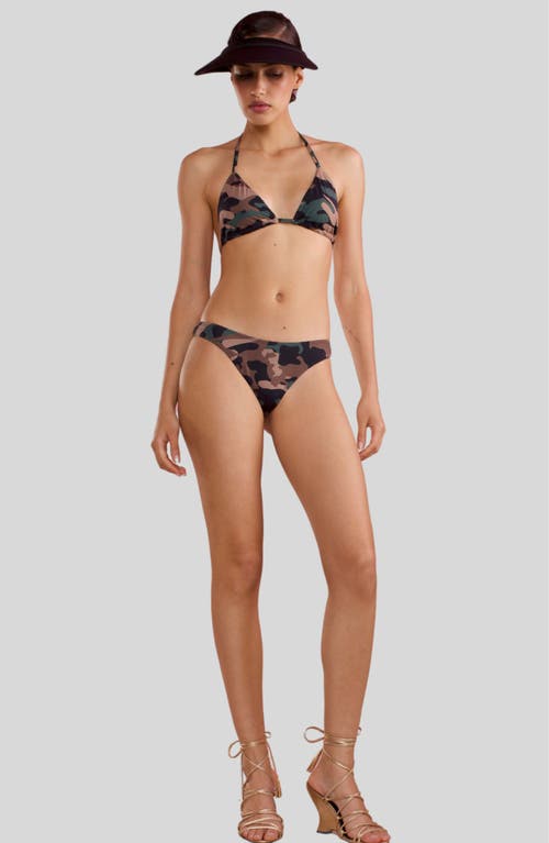 Cynthia Rowley Baia Bikini Top In Green Camo