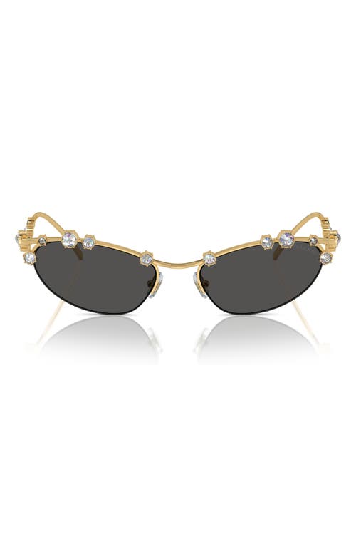 Swarovski 56mm Oval Sunglasses in Gold at Nordstrom