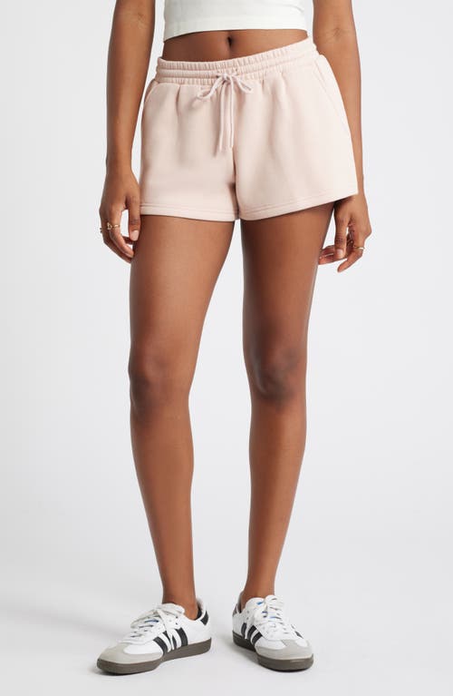 Shop Bp. Elastic Waist Fleece Shorts In Pink Sepia