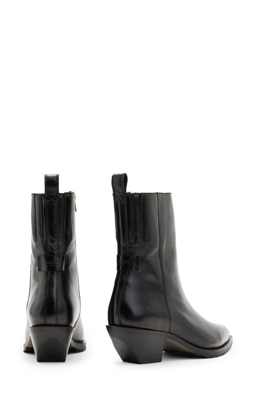 Shop Allsaints Bazely Bootie In Black Shine