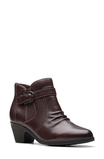 Clarks Women's Collection Emily 2 Opal Boots In Dark Brown Leather