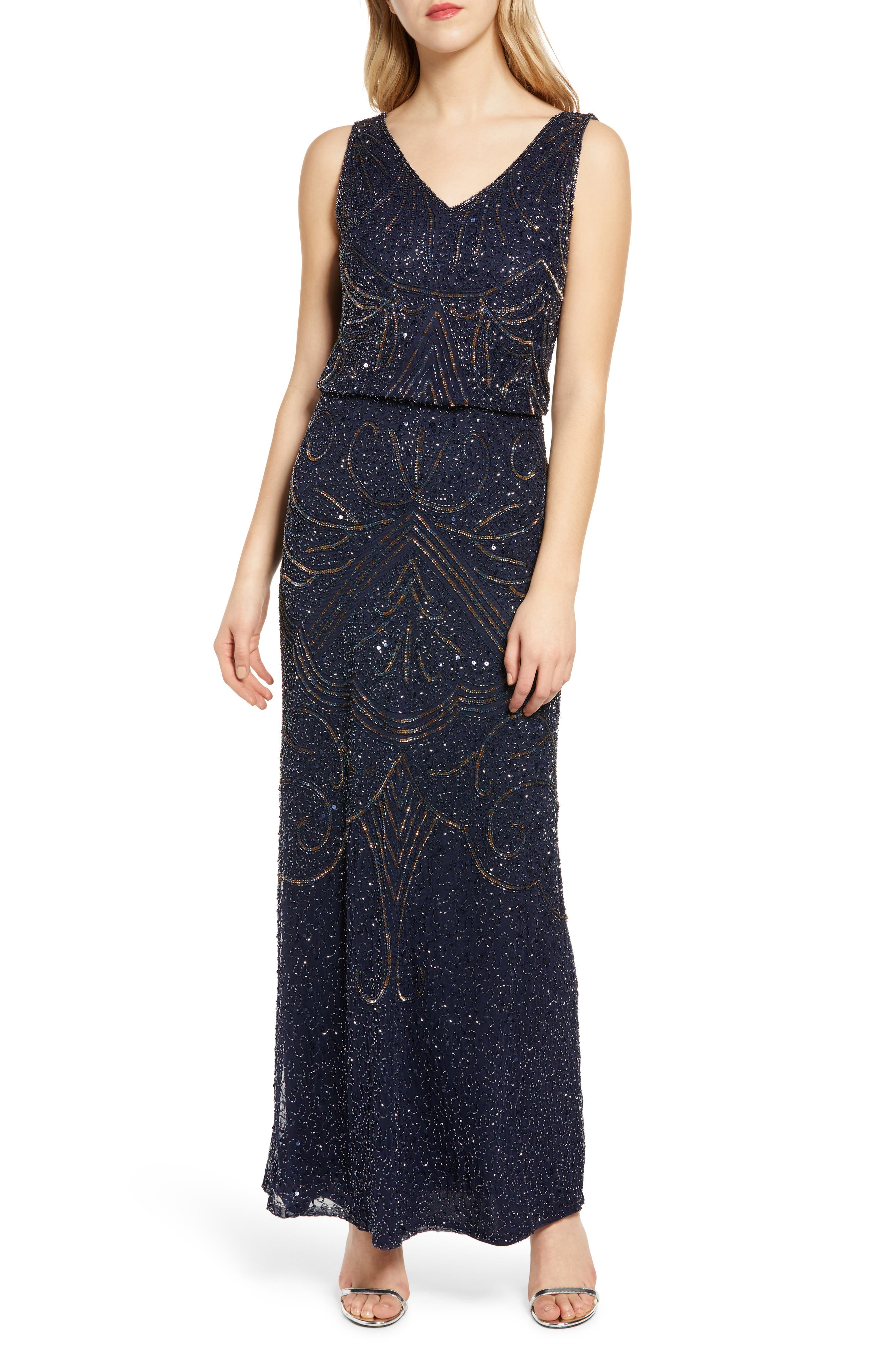 Pisarro Nights Beaded Sleeveless Gown 
