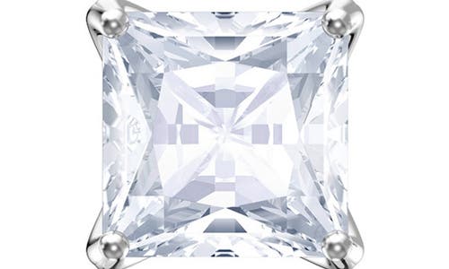 Swarovski Attract Princess Stud Earrings In Silver/clear Crystal