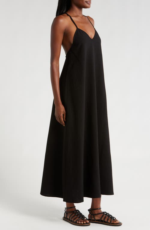 Shop Nordstrom Tie Back Cover-up Maxi Dress In Black