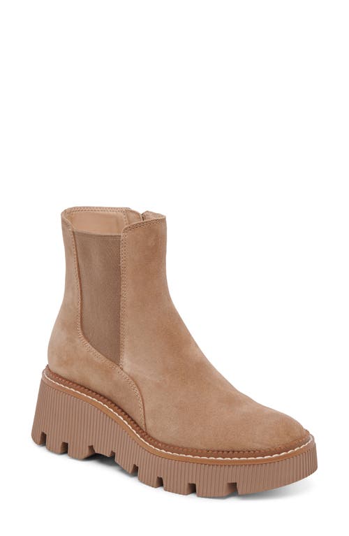 Shop Dolce Vita Emmet H2o Waterproof Platform Bootie In Mushroom Suede H2o