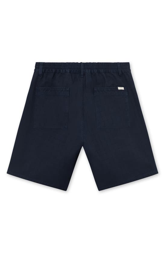 Shop Forét Sienna Check Textured Organic Cotton Ripstop Shorts In Navy