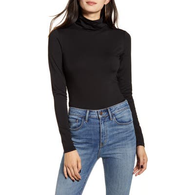 Treasure & Bond Slim Fit Turtleneck Top, Black