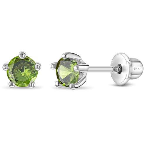In Season Jewelry Classic Cubic Zirconia Birthstone Solitaire Earrings In August