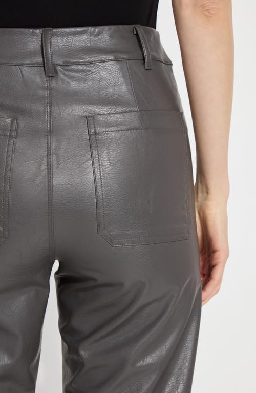 Shop Lyssé High Waist Faux Leather Wide Leg Pants In Gray Ash