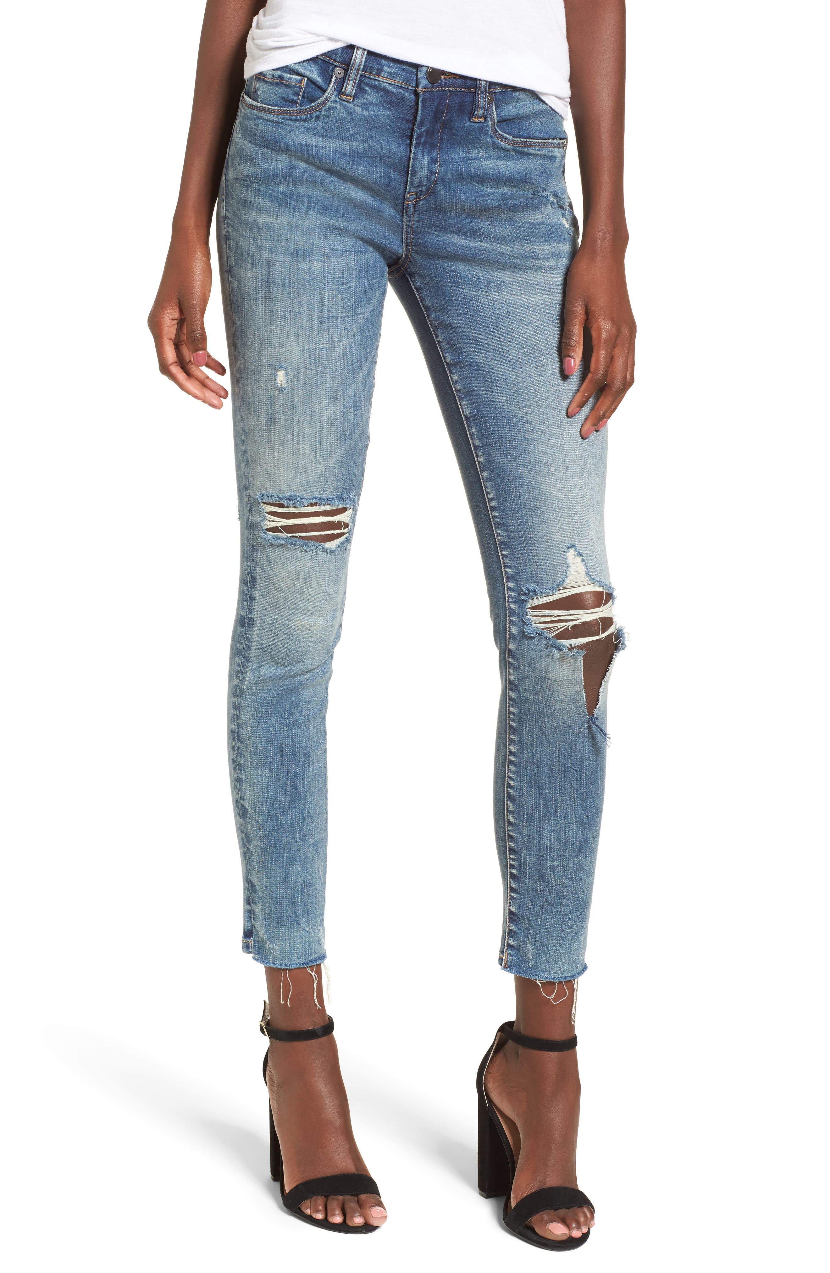 BLANKNYC Distressed High Waist Skinny Jeans (Shot Not) Nordstrom