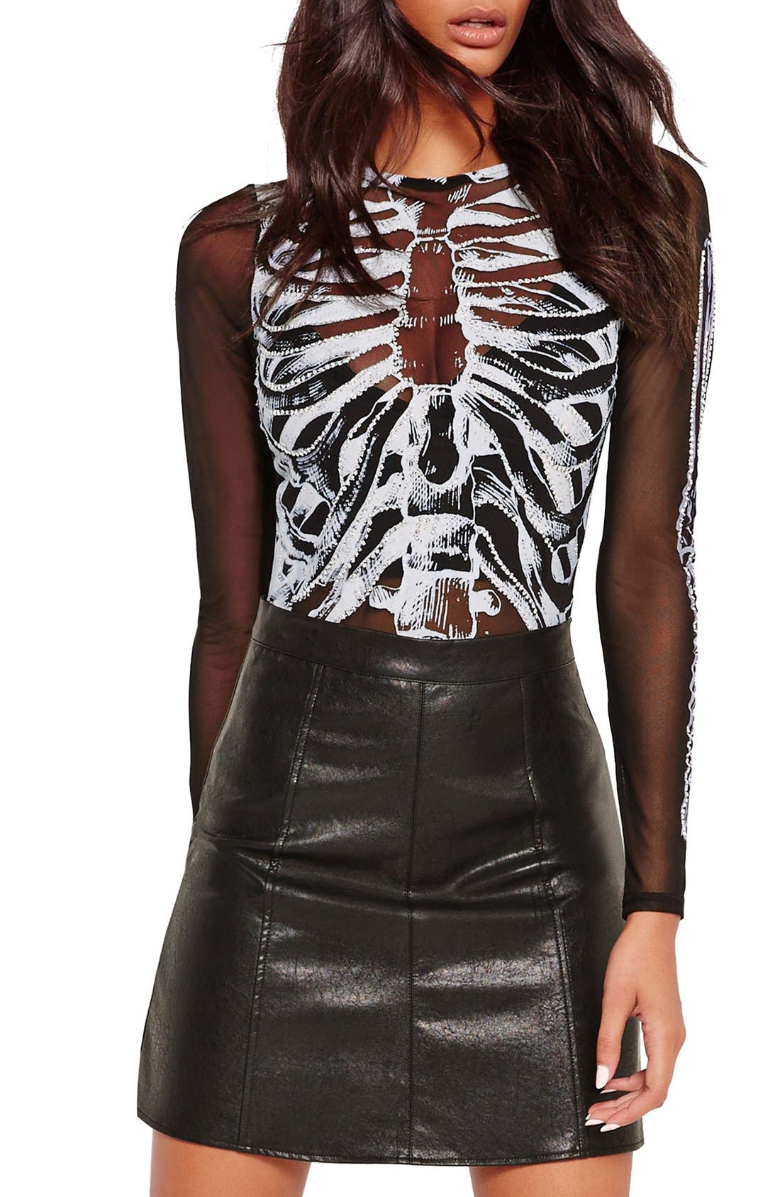 mesh skeleton bodysuit