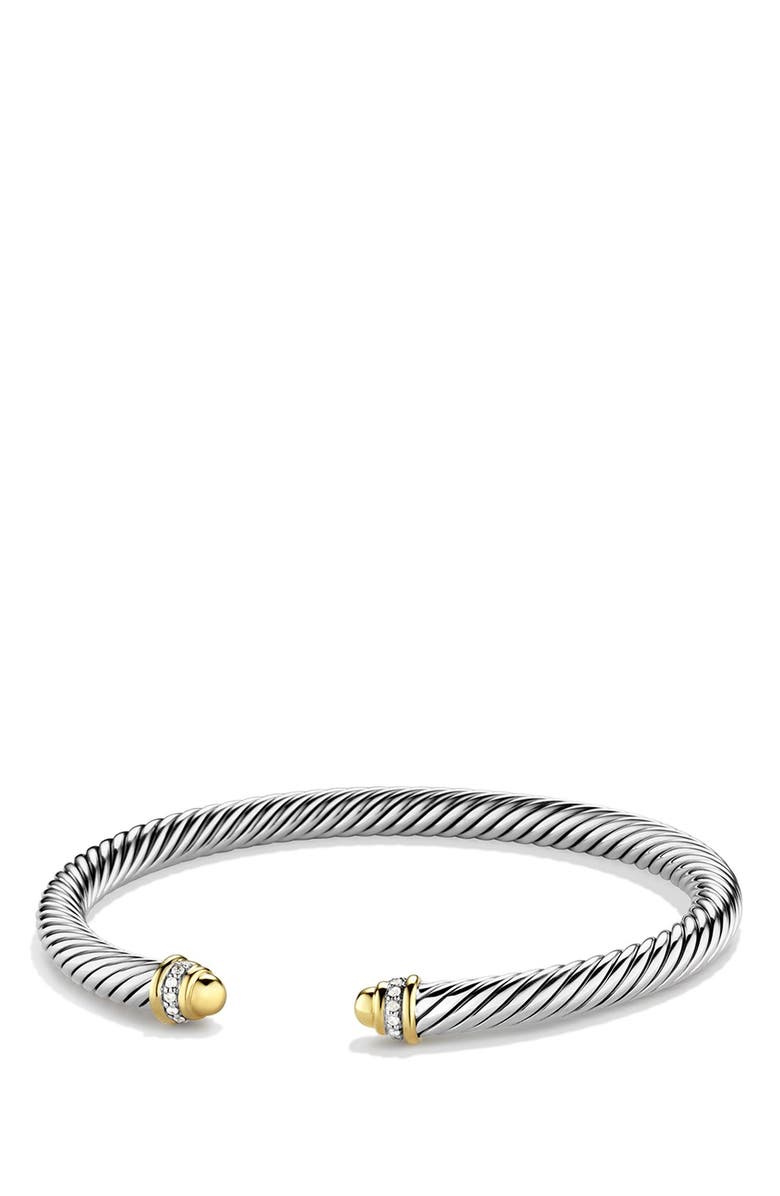 David Yurman Cable Classics Bracelet with 18K Gold Domes & Diamonds ...