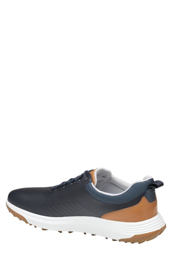 Johnston & Murphy Amherst Gl1 Sport Hybrid Waterproof Golf Sneaker In Navy Coated Knit