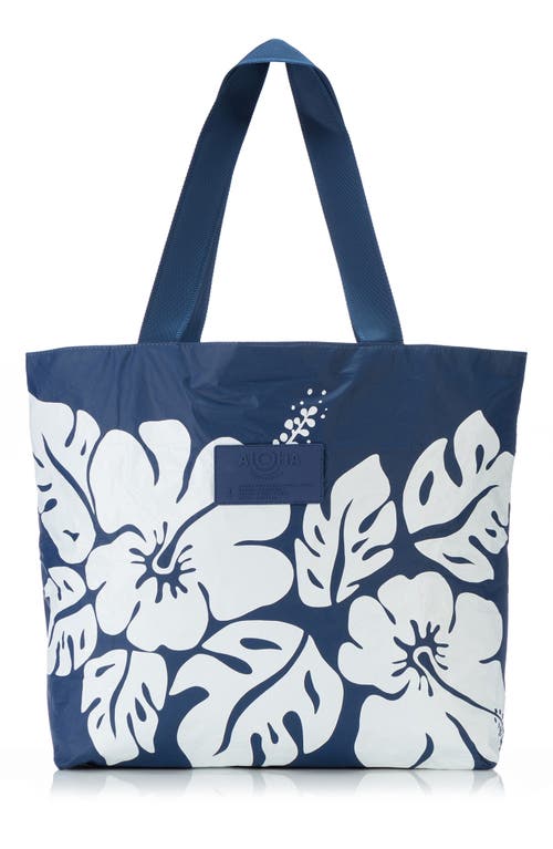 Aloha Collection Hibiscus Water Resistant Tyvek® Tote In Blue