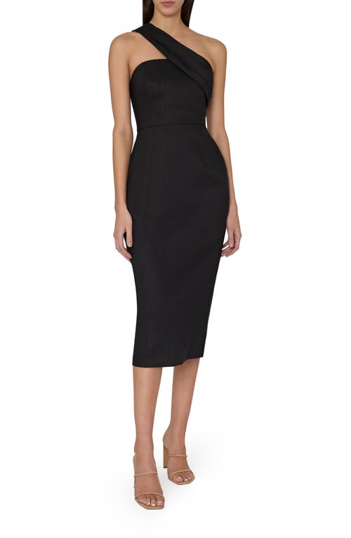 Milly One-Shoulder Linen Blend Sheath Dress at Nordstrom,