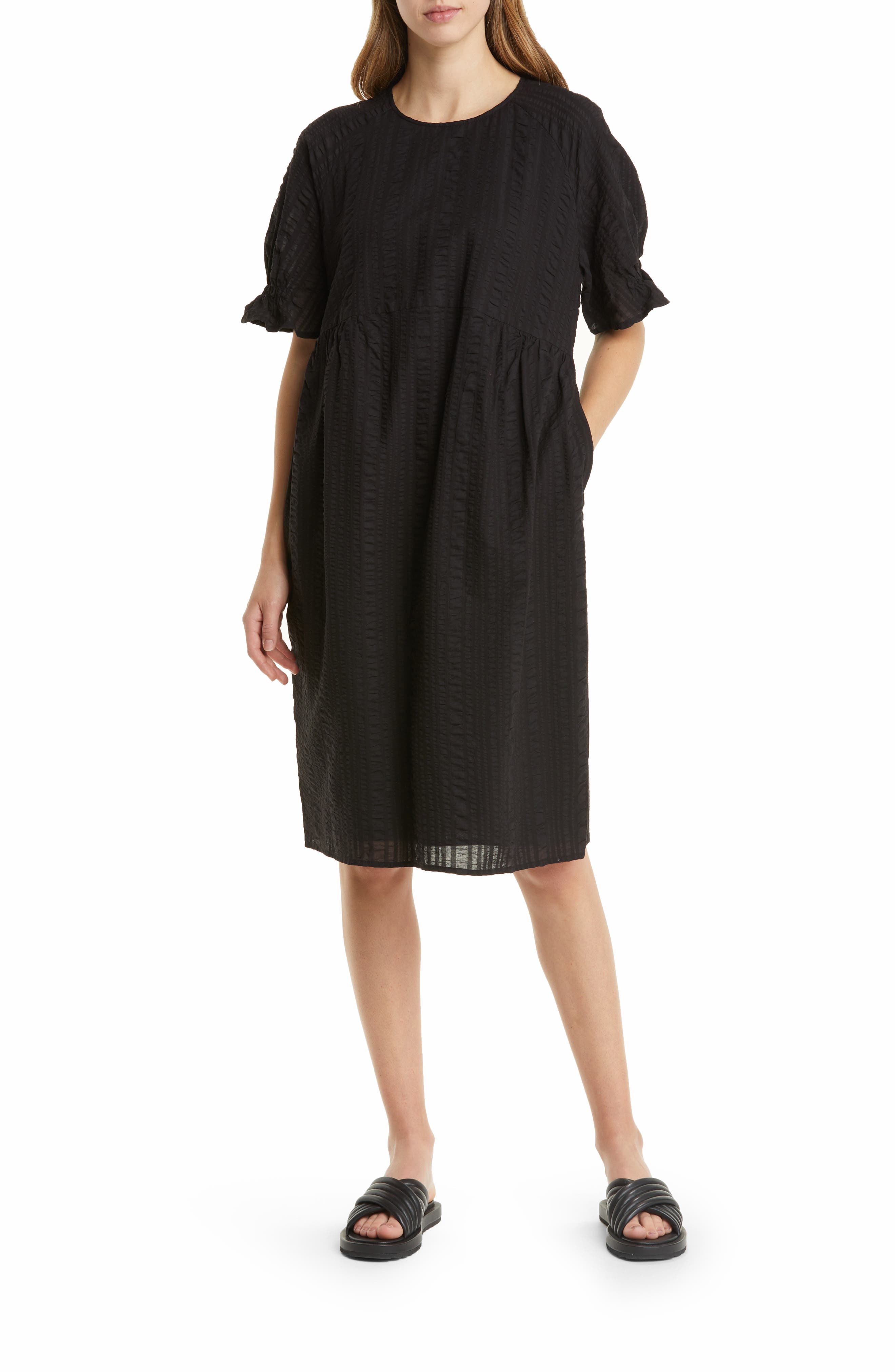 Long Sleeve Flounce Hoodie Dress 