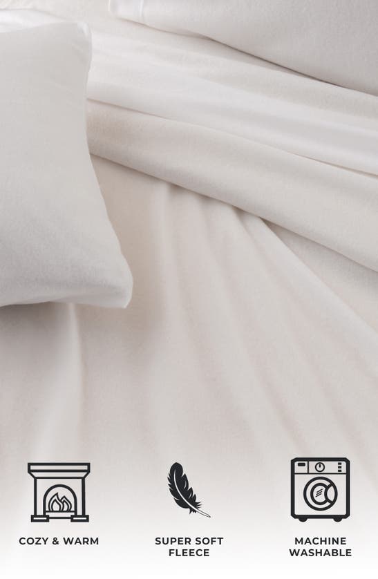 Woven & Weft Super Soft Extra Plush Fleece Sheet Set In Winter White