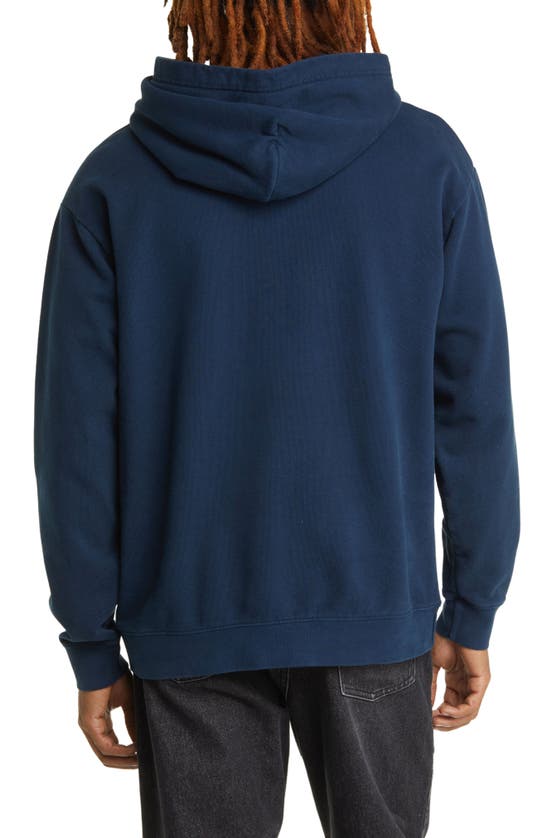 Shop One Of These Days Horse Shoe Embroidered Cotton Hoodie In Navy